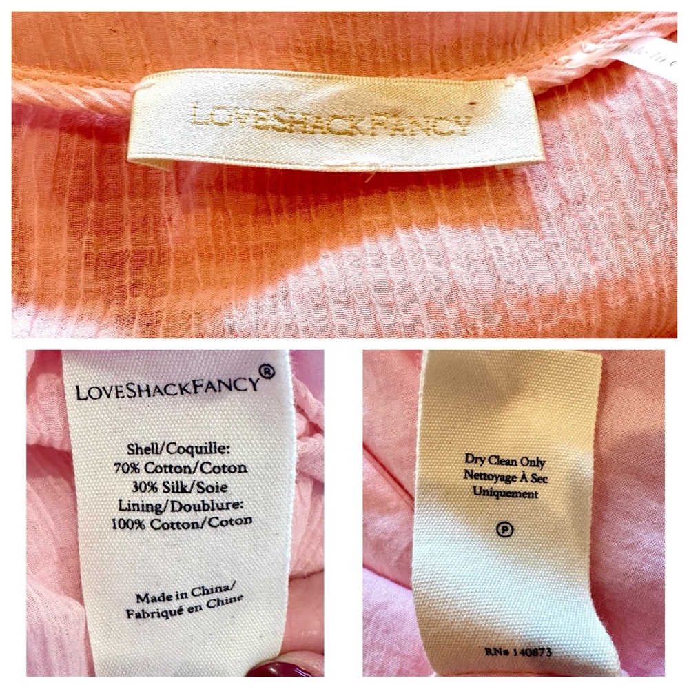 LoveShackFancy Blush Pink Hutchinson Dress, Small - Picture 6 of 7